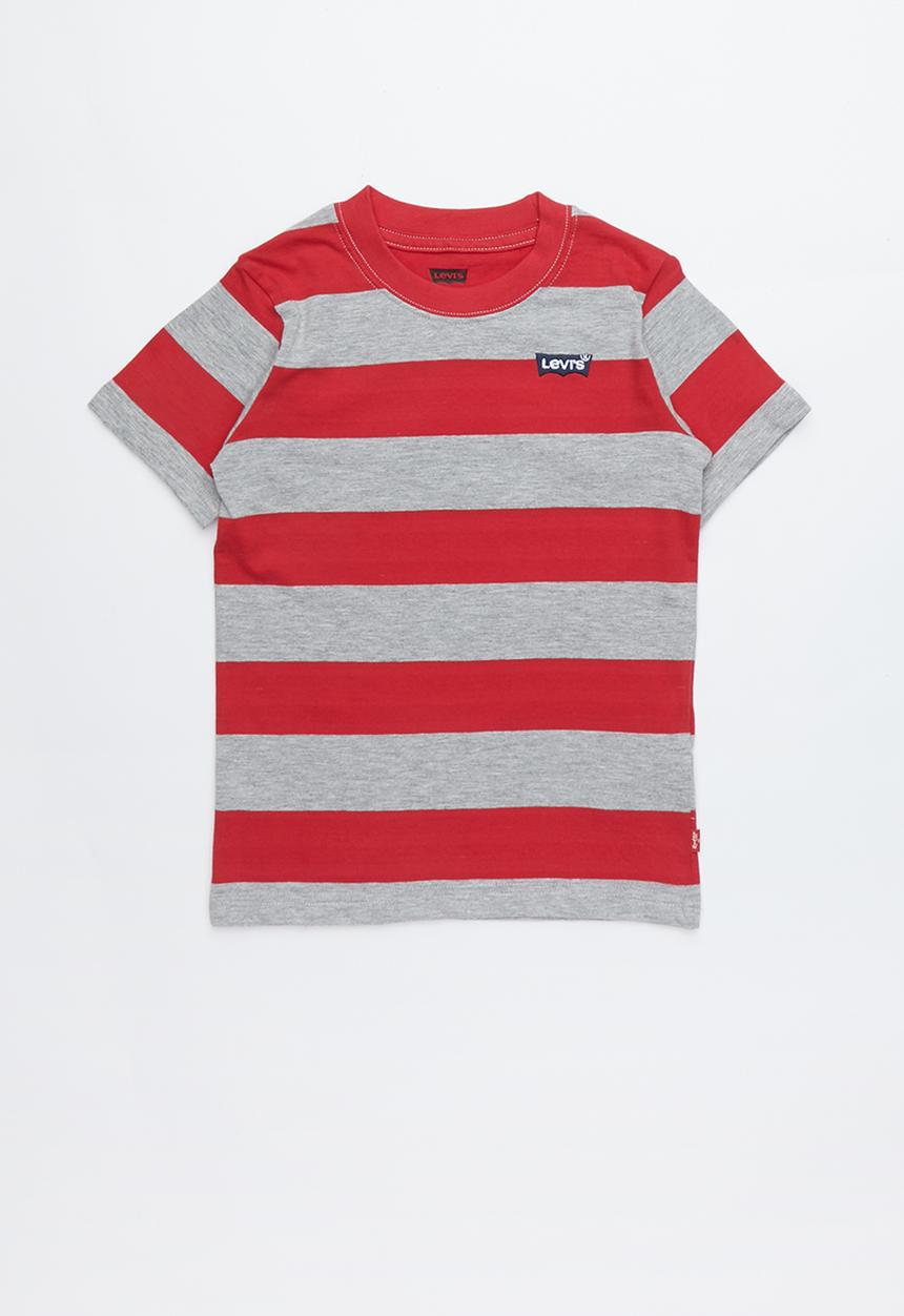 Levi’s® - Pre-boys stripe knit T-shirt - grey & red