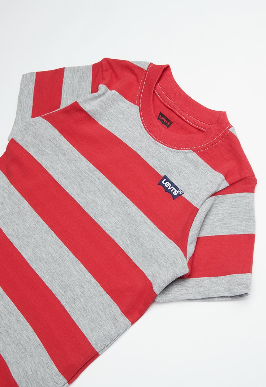 Levi’s® - Pre-boys stripe knit T-shirt - grey & red