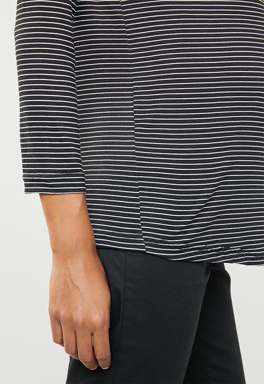 edit Maternity - Maternity boat neck top - black & white