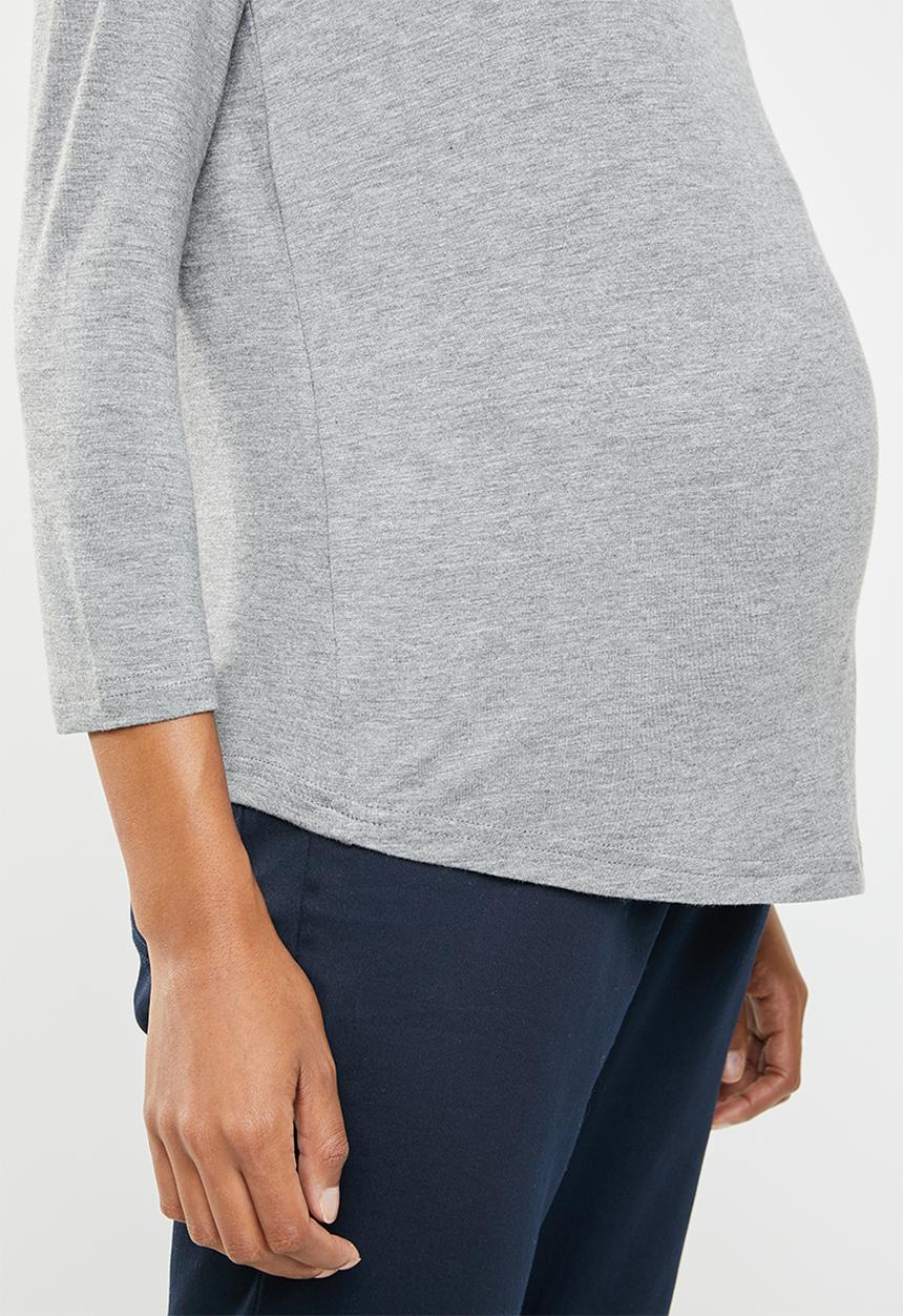 edit Maternity - Maternity boat neck top - grey