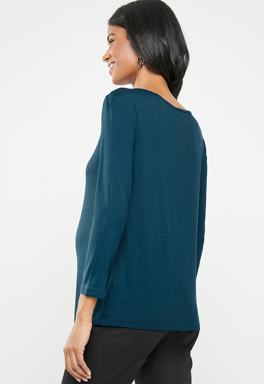 edit Maternity - Maternity boat neck top - blue