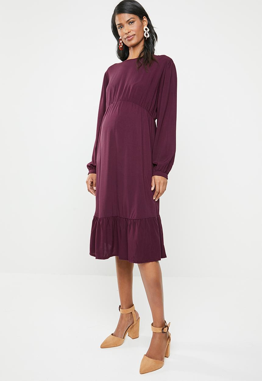 edit Maternity - Maternity tier smart dress - purple