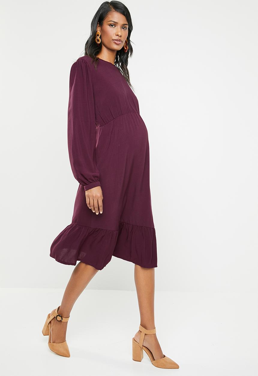 edit Maternity - Maternity tier smart dress - purple