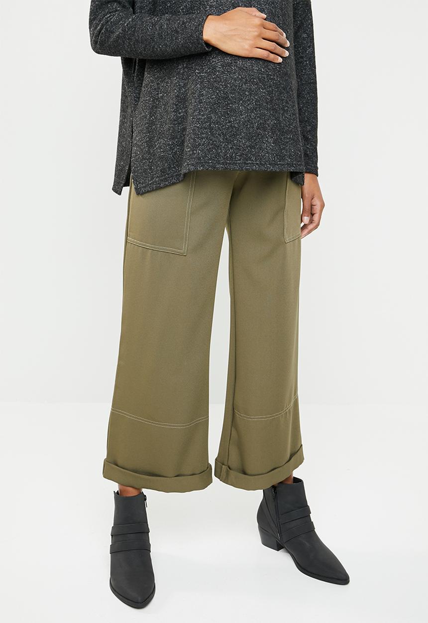 edit Maternity - Maternity Stitch detail utility pants - khaki