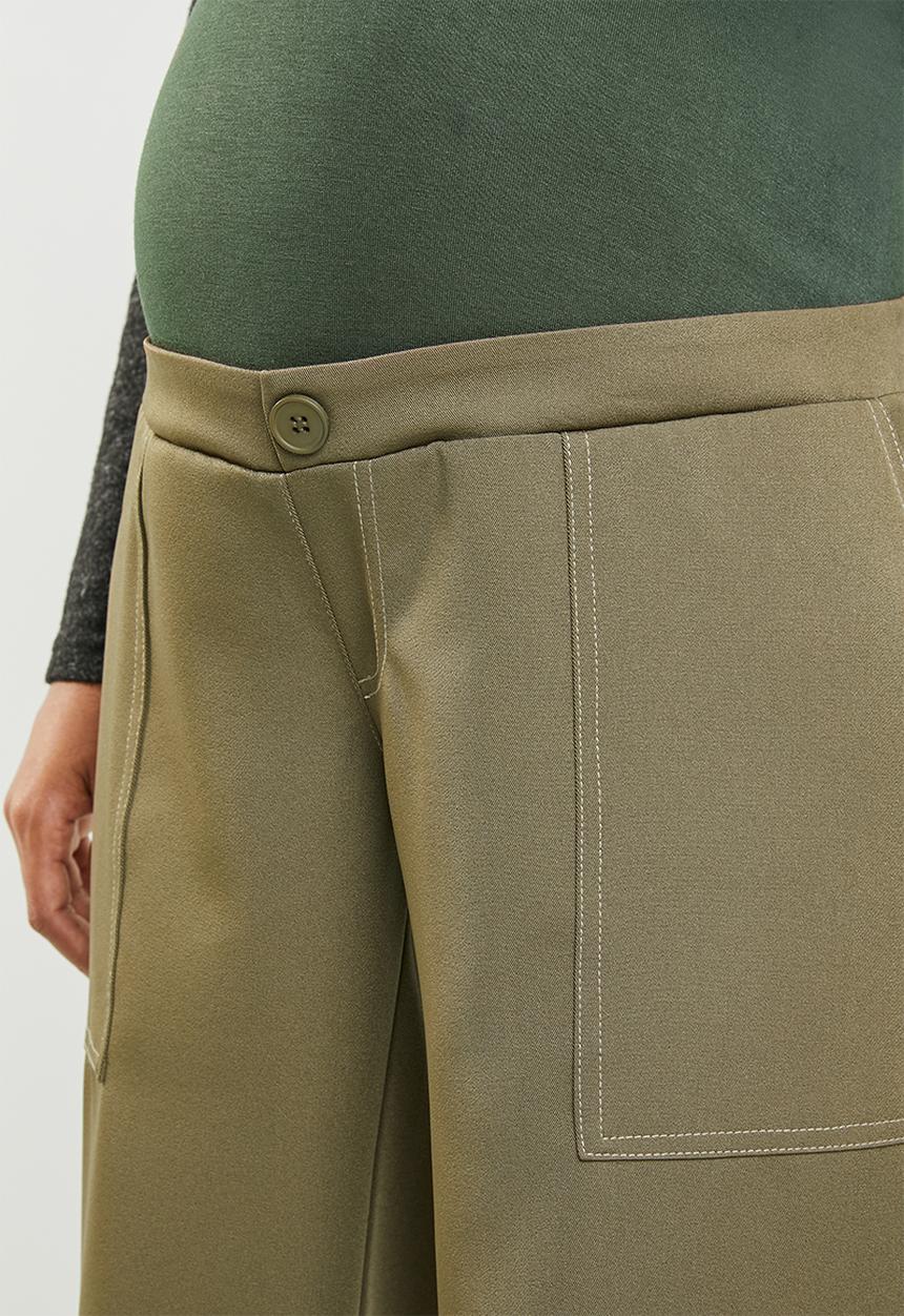 edit Maternity - Maternity Stitch detail utility pants - khaki