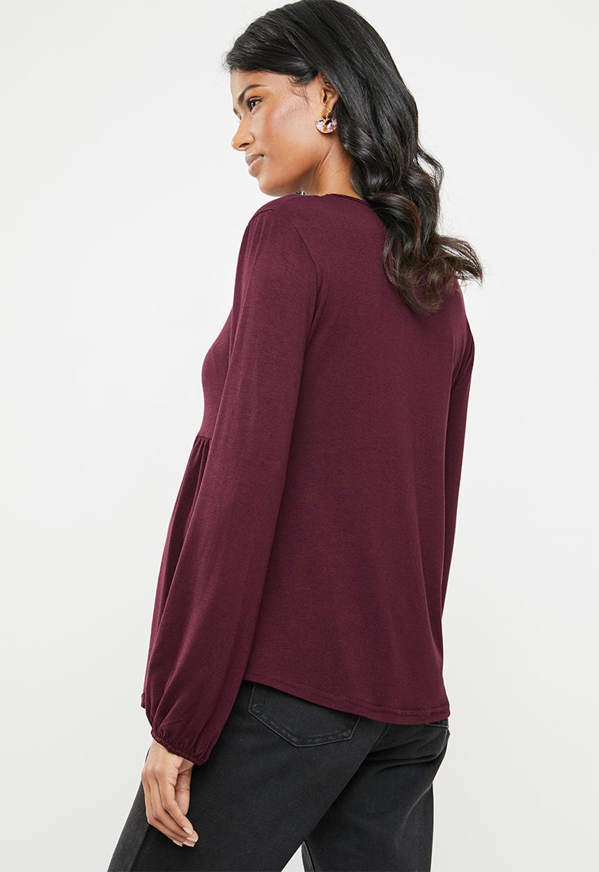 edit Maternity - T-detail blouse - purple