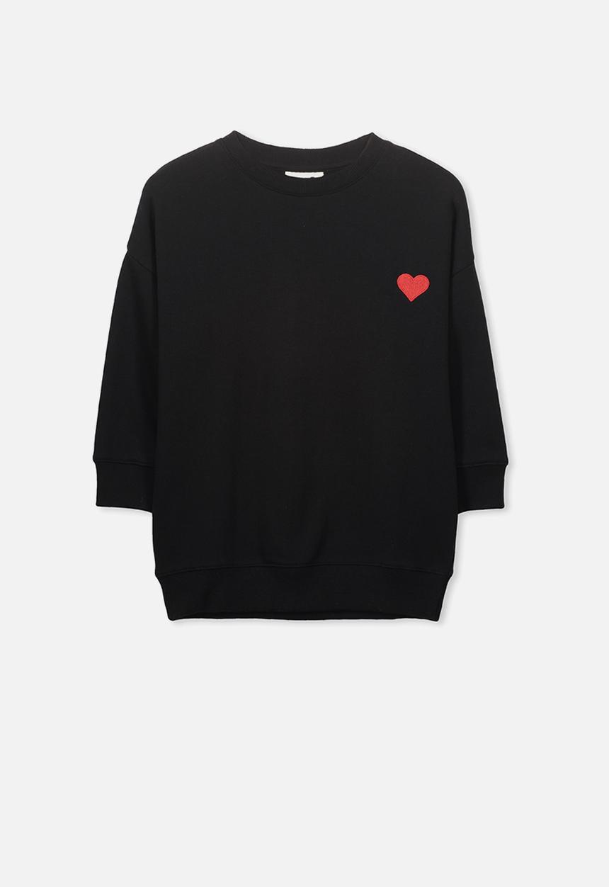 Cotton On - Sage longline crew - black
