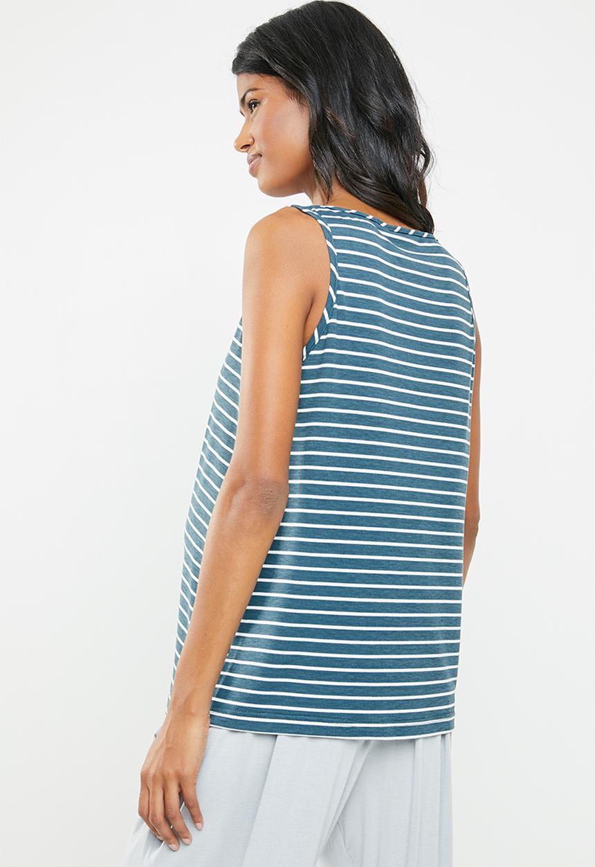 edit Maternity - Basic tank top - blue & white