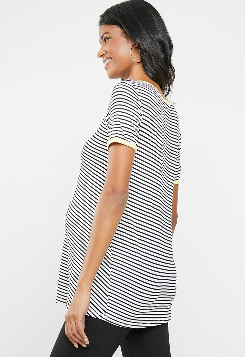 edit Maternity - Maternity pocket T-shirt - navy & white
