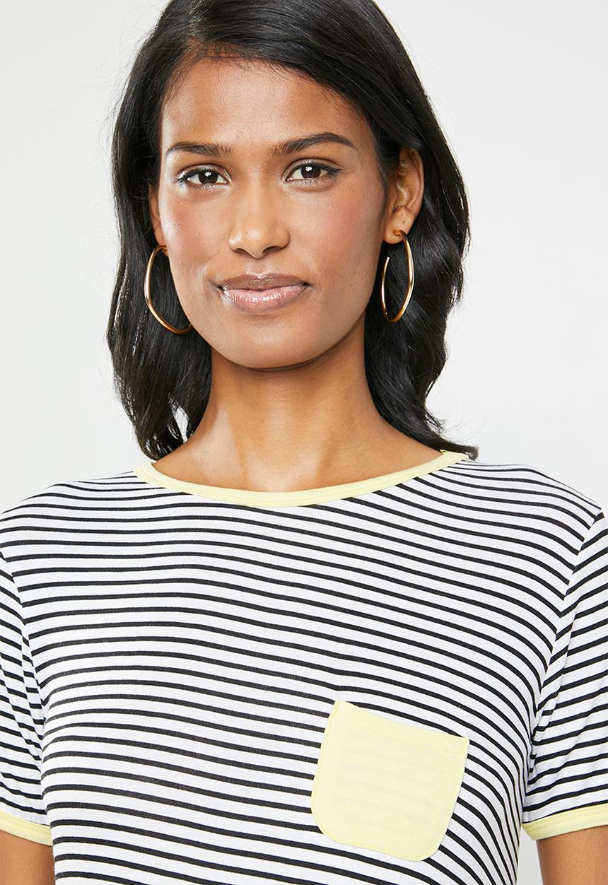 edit Maternity - Maternity pocket T-shirt - navy & white