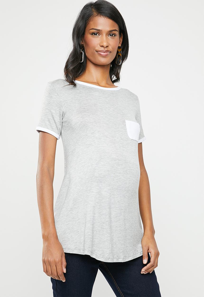 edit Maternity - Maternity pocket T-shirt - grey