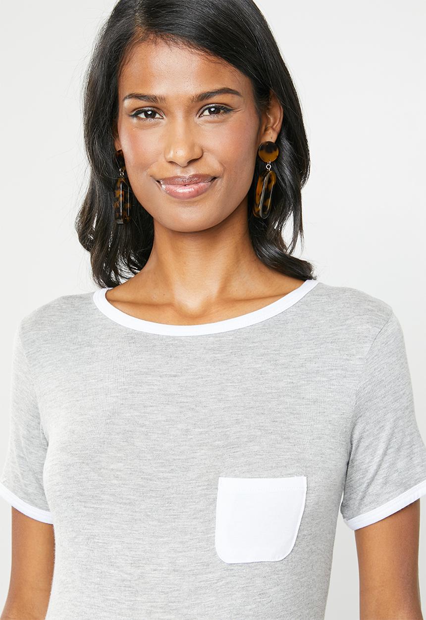 edit Maternity - Maternity pocket T-shirt - grey