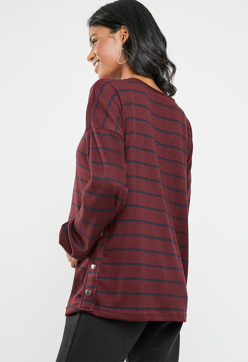 edit Maternity - Maternity studded jersey - burgundy