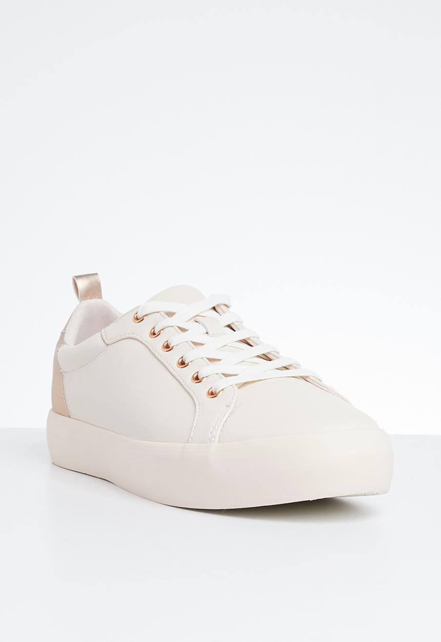 Call It Spring - Faux leather lace-up flatform sneaker - light pink