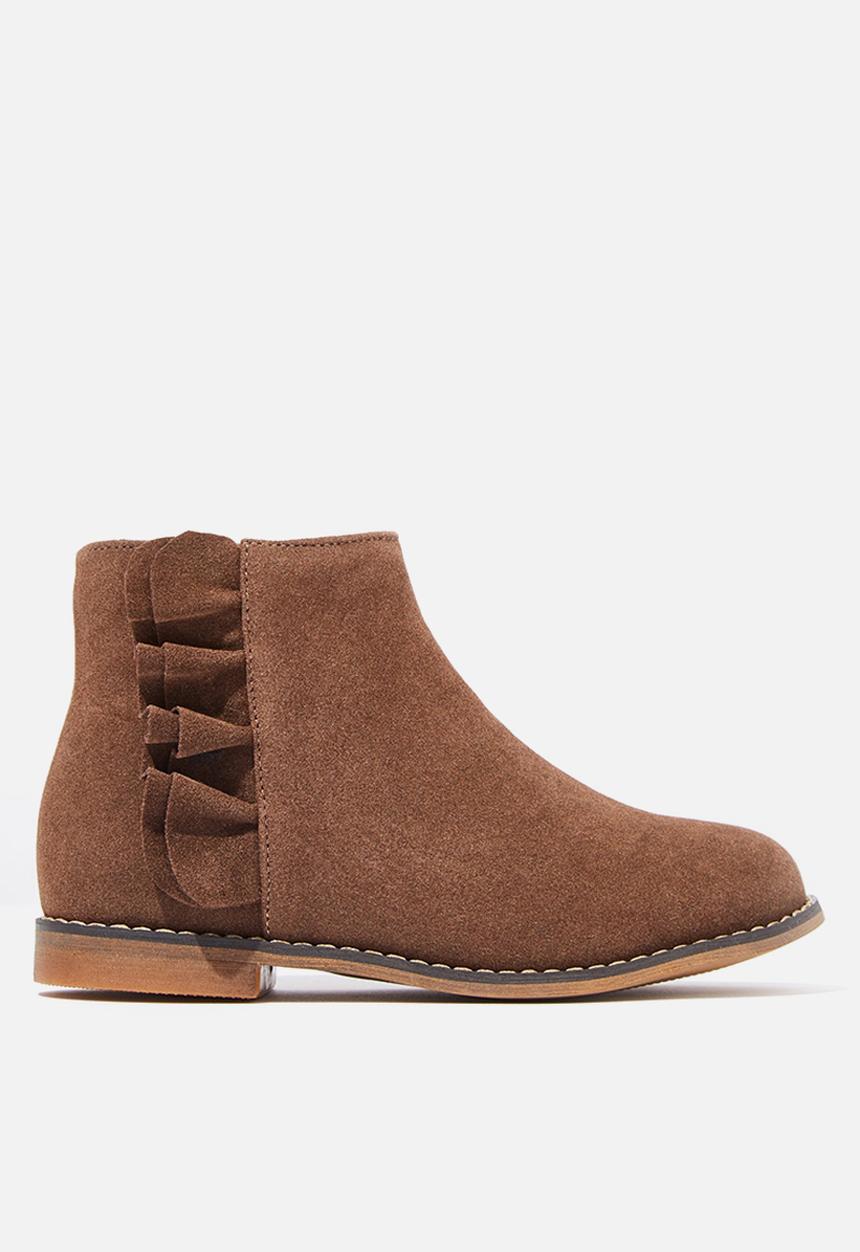 Cotton On - Ruffle ankle boot - brown