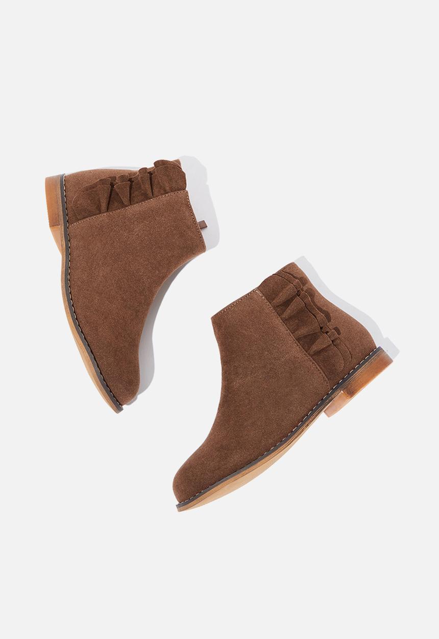 Cotton On - Ruffle ankle boot - brown