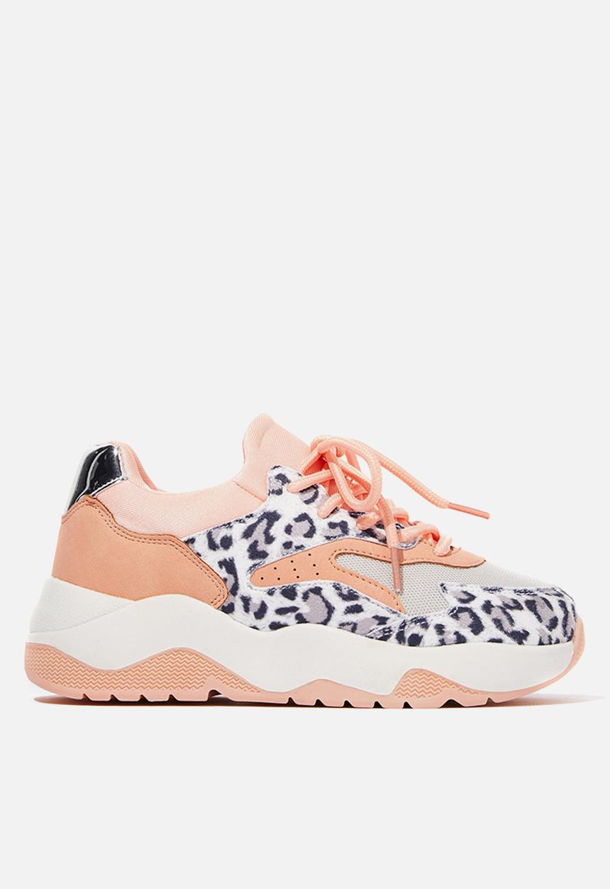 Cotton On - Chunky leopard lace up trainer - multi