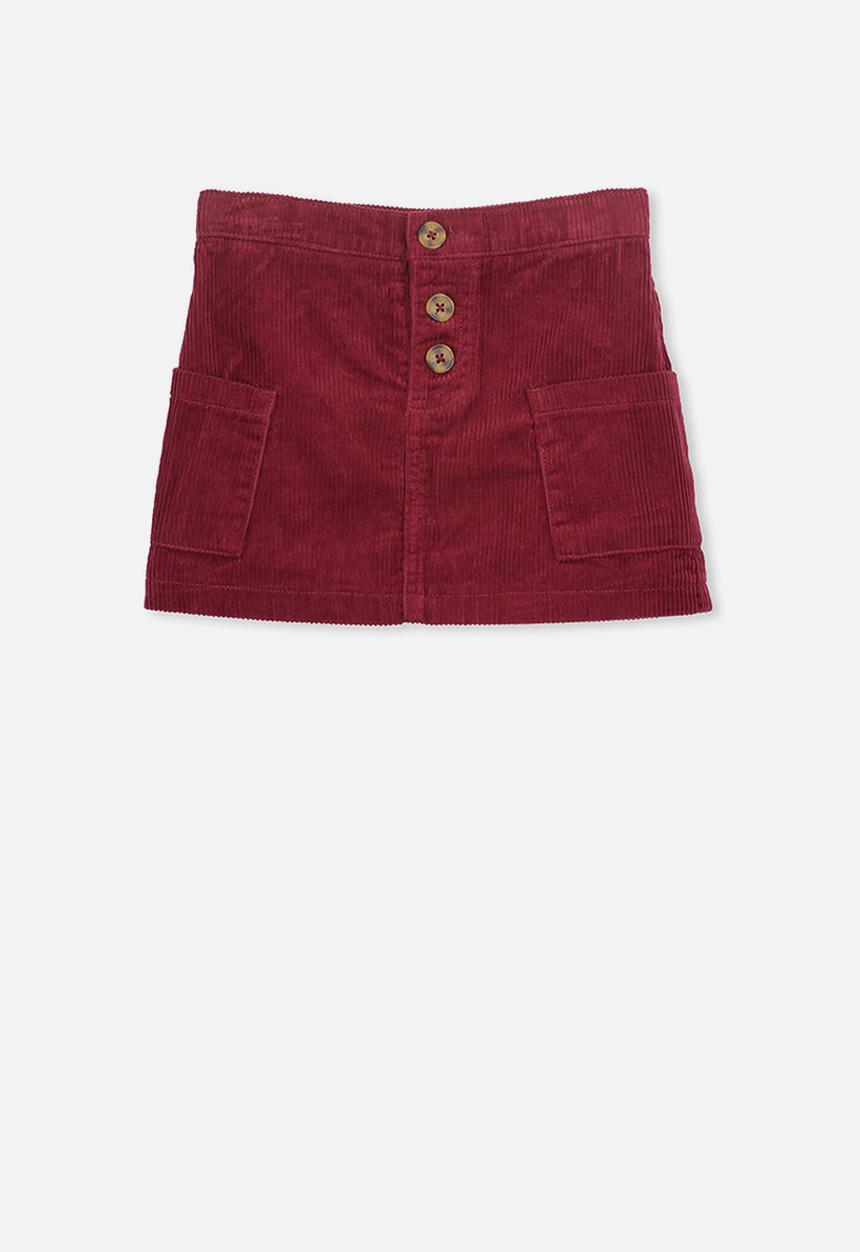 Cotton On - Rose cord skirt - red