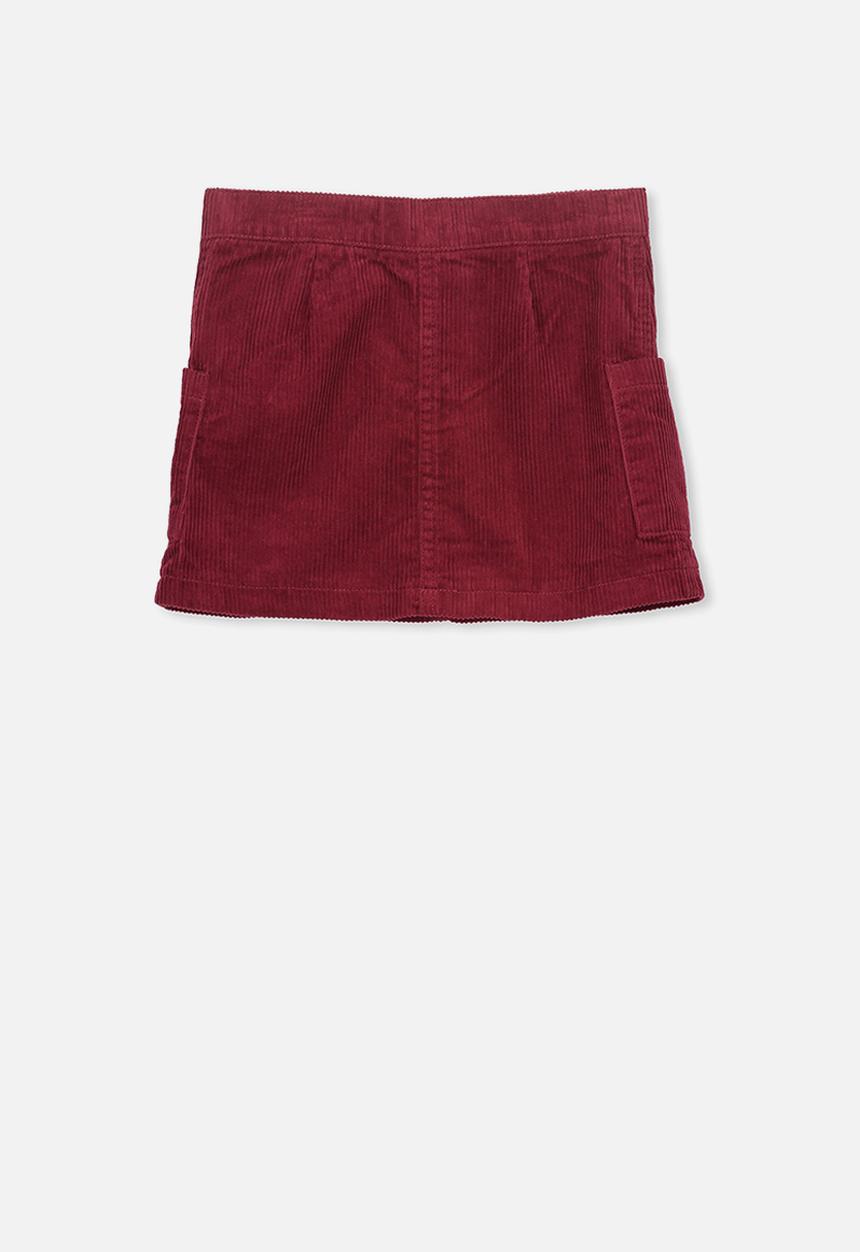 Cotton On - Rose cord skirt - red