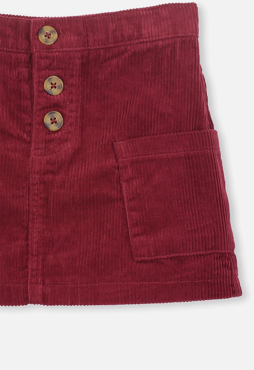 Cotton On - Rose cord skirt - red