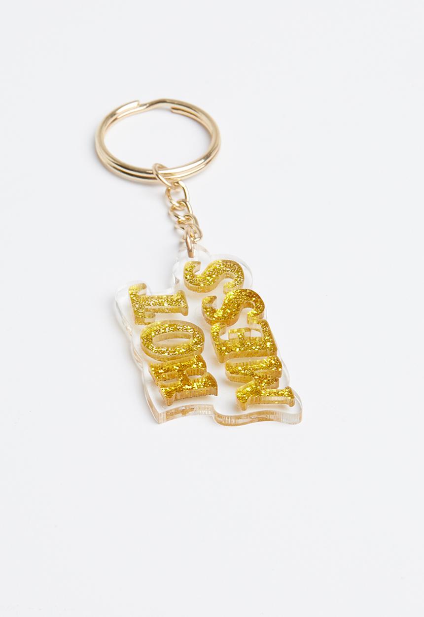 Typo - Enamel hot mess keyring - yellow & gold