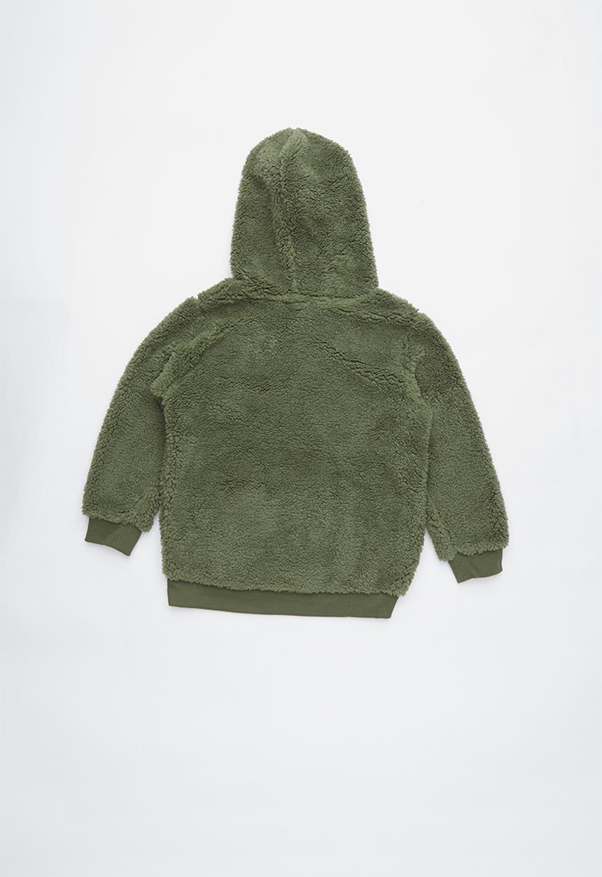 Cotton On - Teddy hooded fleece - green