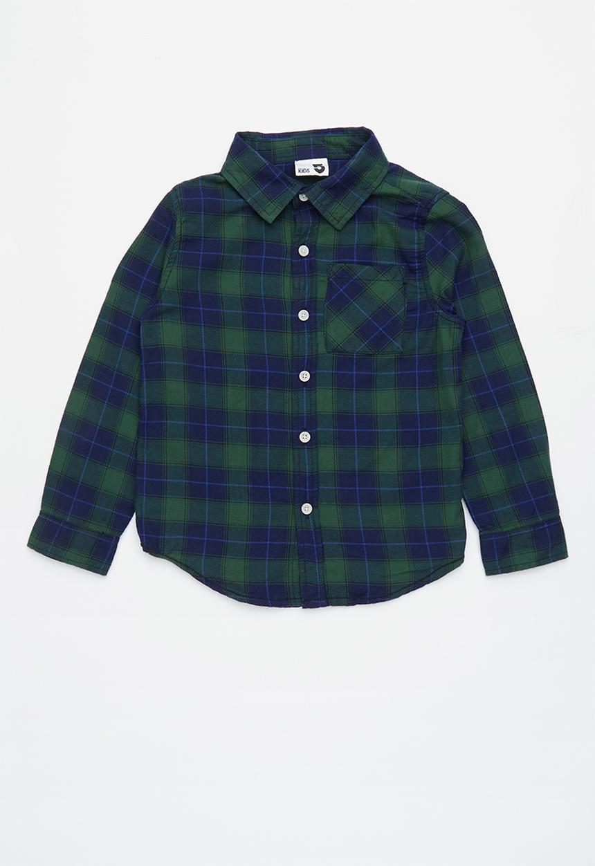 Cotton On - Long sleeve shirt - green & navy