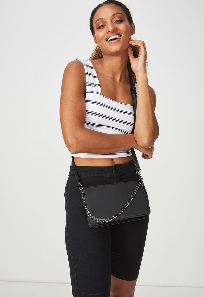 Cotton On - In chains cross body bag - black