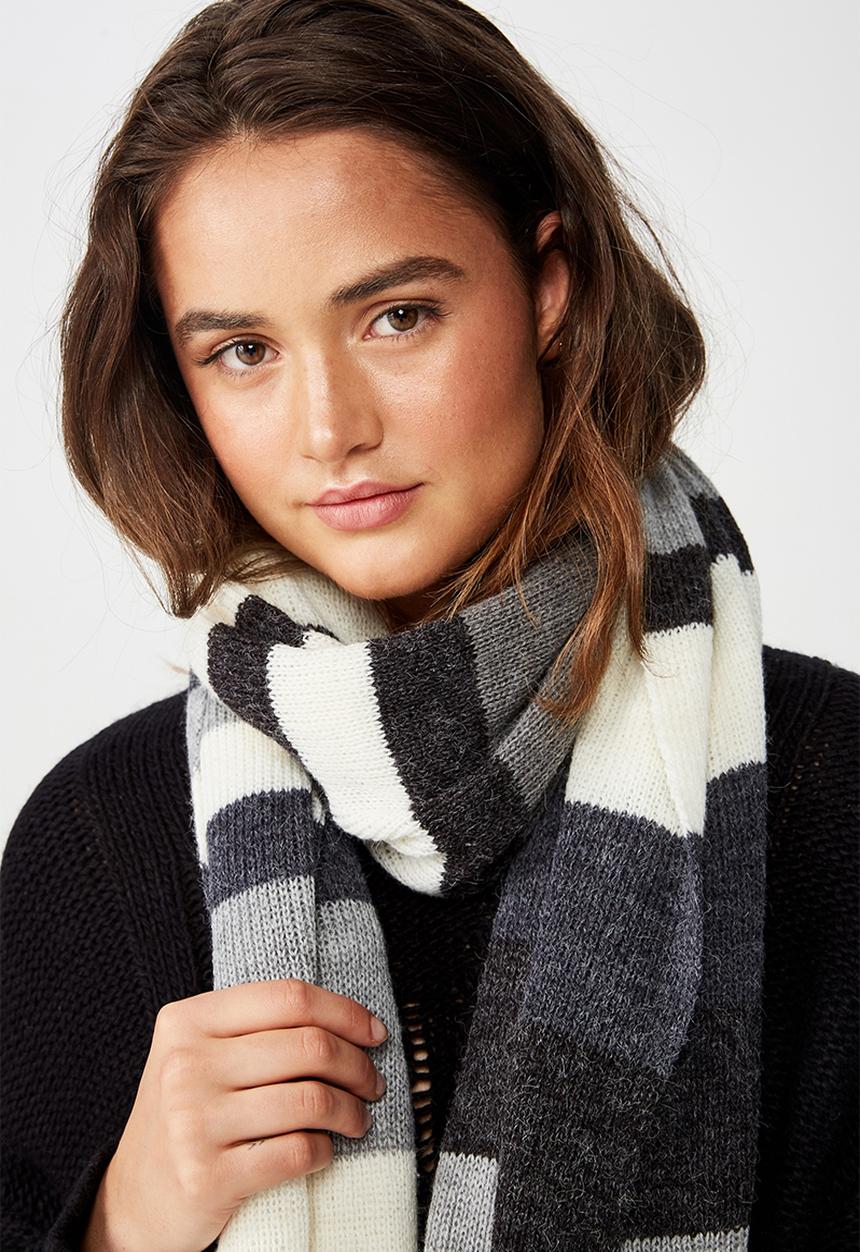 Cotton On - Autumn stripe rib scarf - multi 