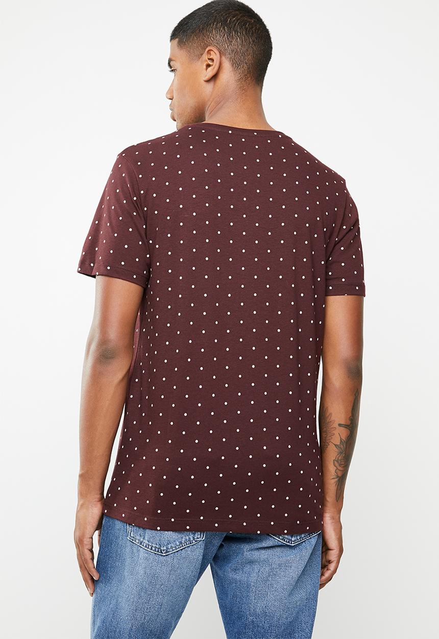 Jack & Jones - Polka short sleeve T-shirt - burgundy