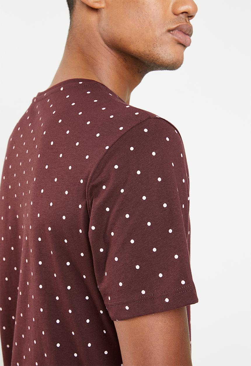 Jack & Jones - Polka short sleeve T-shirt - burgundy