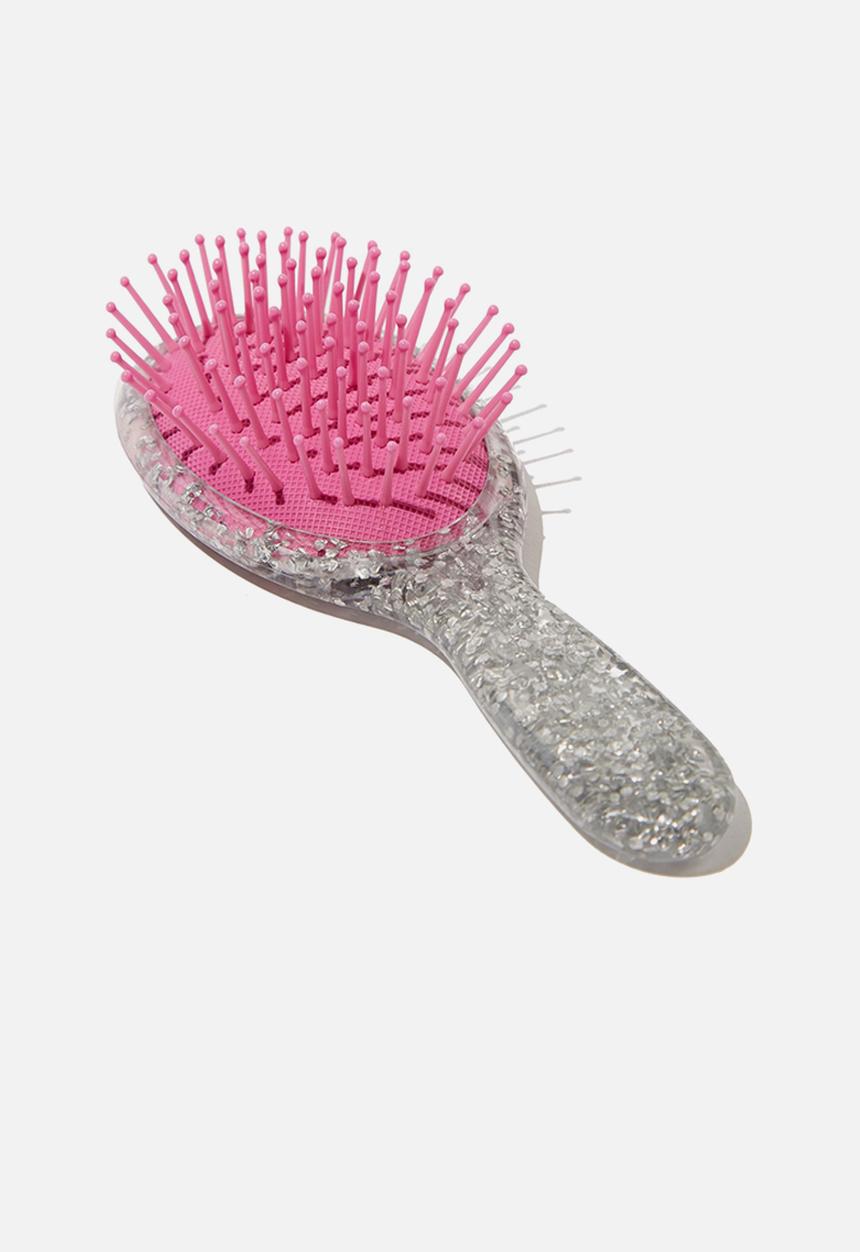 Cotton On - Knot messy hair brush - silver & pink