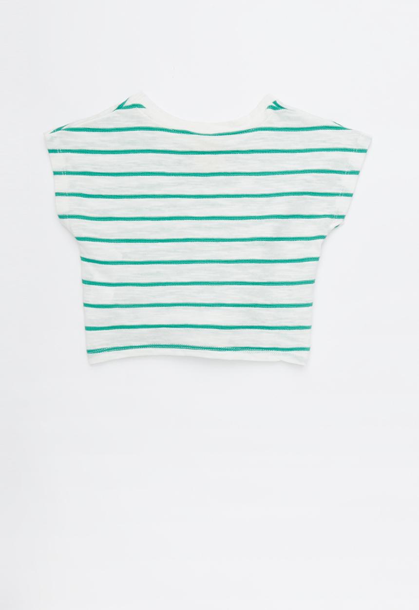 Cotton On - Tabitha twist top - white & green