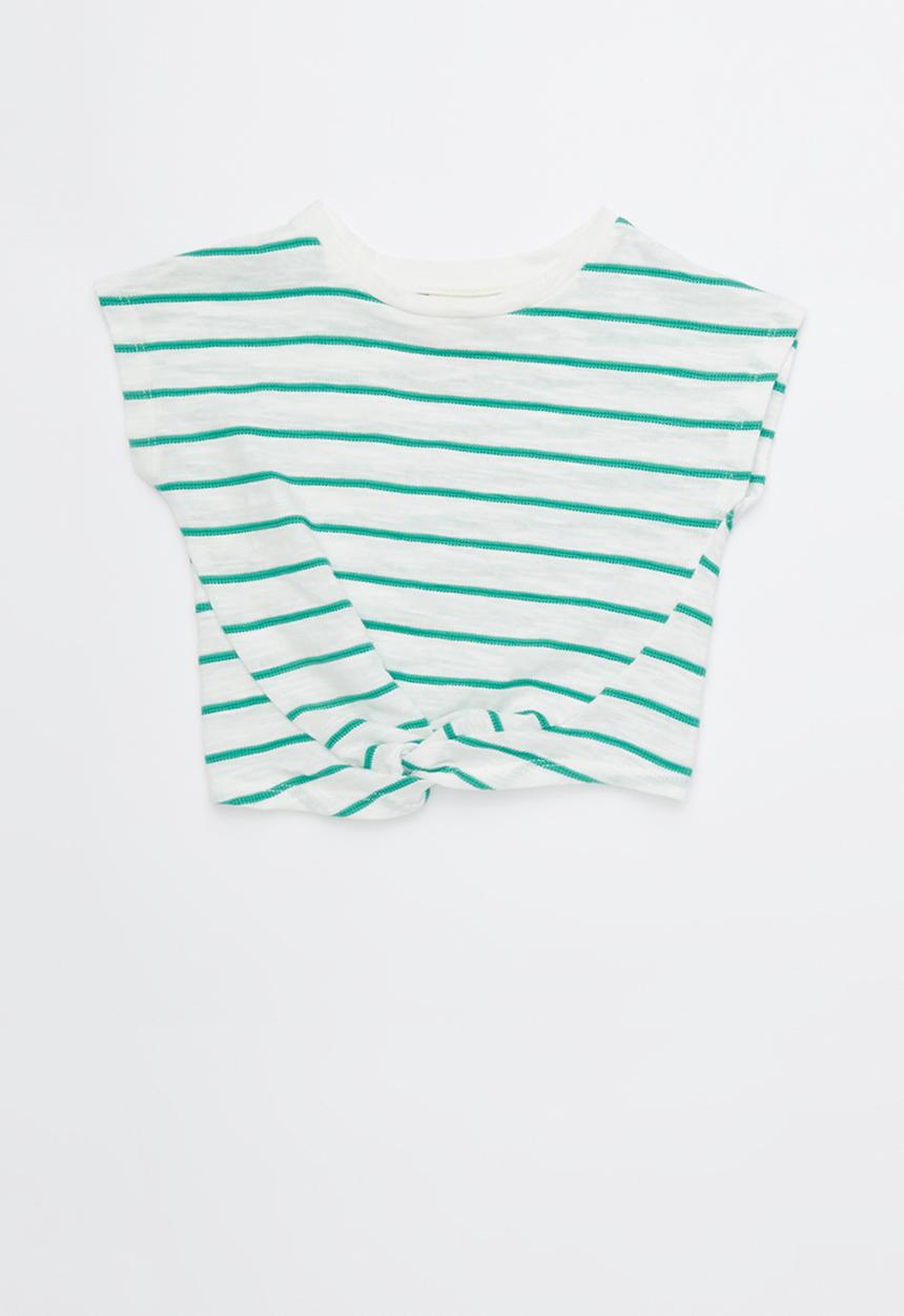 Cotton On - Tabitha twist top - white & green