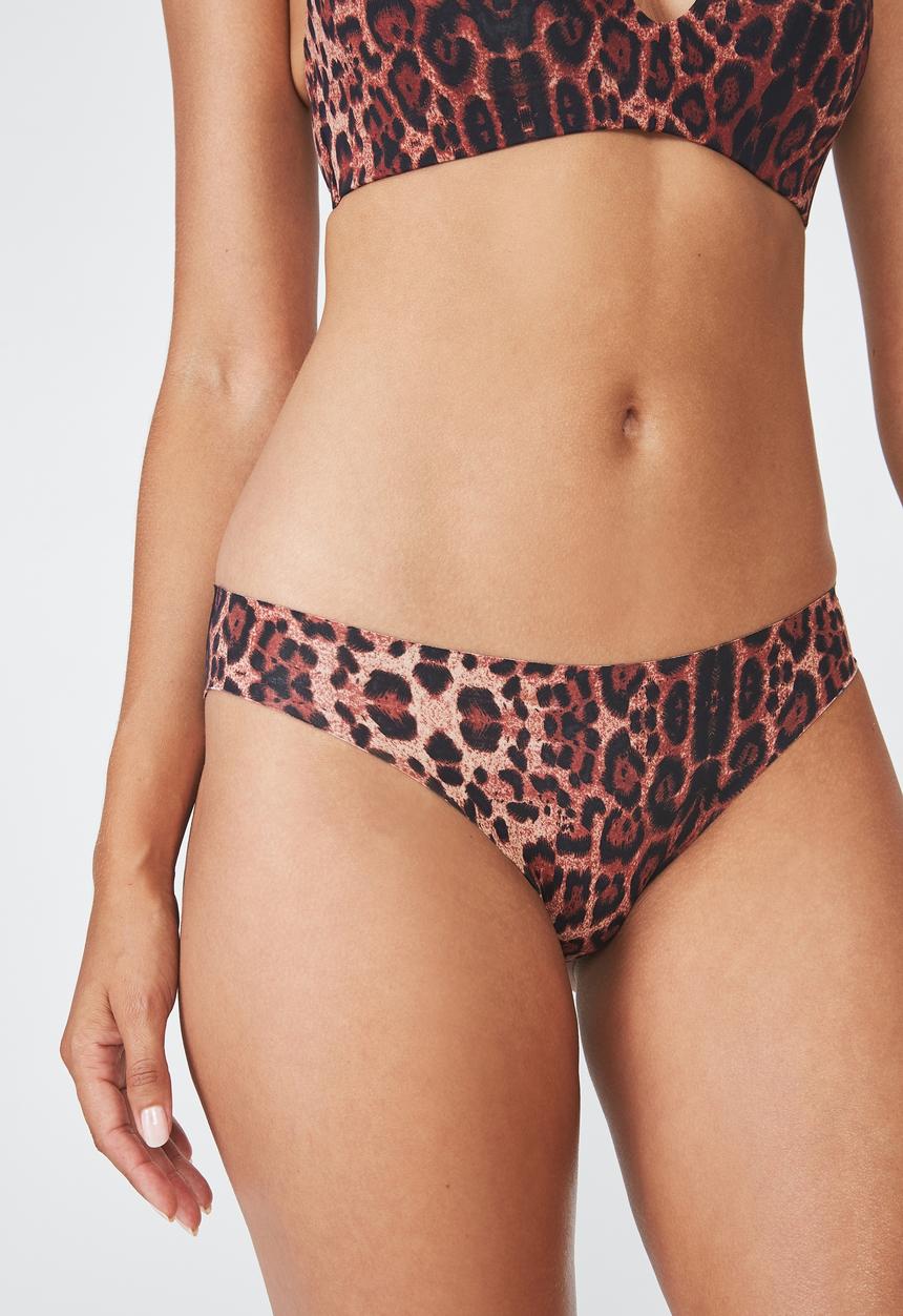 Cotton On - Mesh panel brasiliano brief - black & brown 