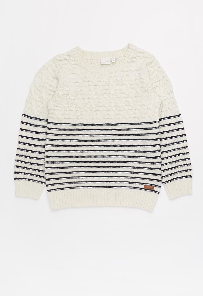 Name It - Kids long sleeve knit sweat - navy & cream