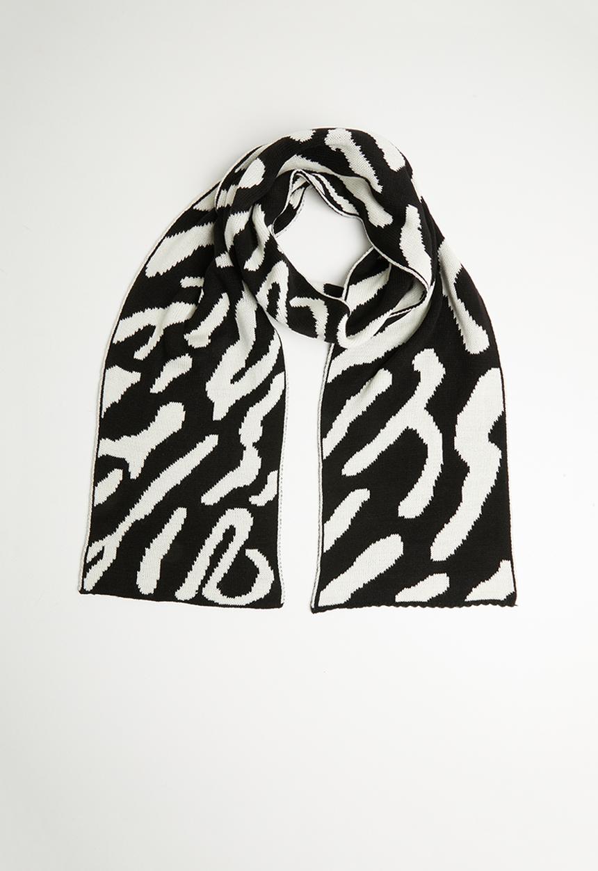 Superbalist - Zebra print scarf - white & black