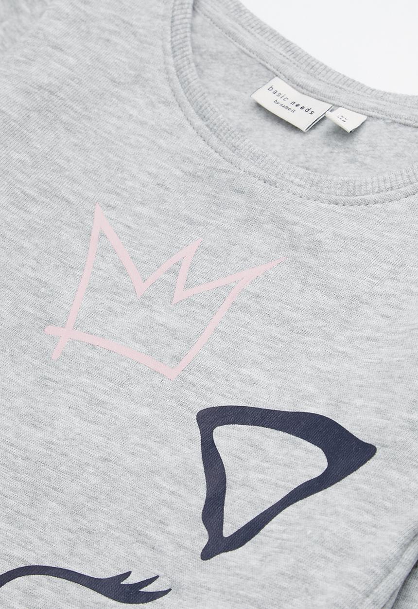 Name It - Kids girls tunic sweat top - grey 