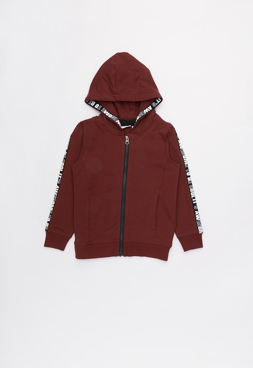 Name It - Kids boys zip through hoodie - burgundy