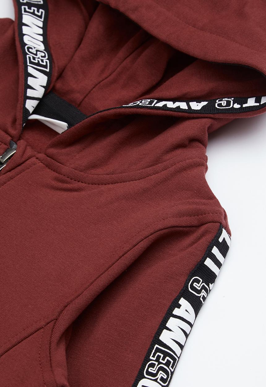 Name It - Kids boys zip through hoodie - burgundy