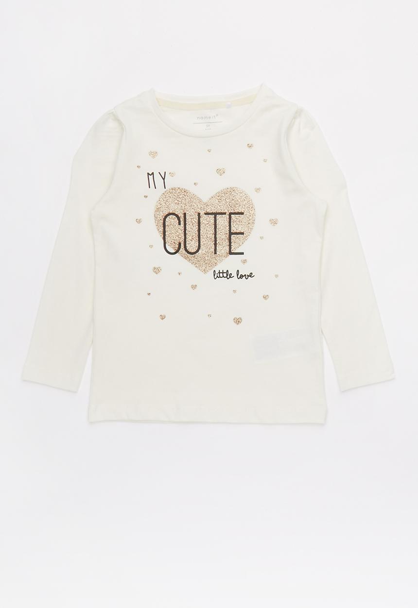 Name It - Kids girls star top - white