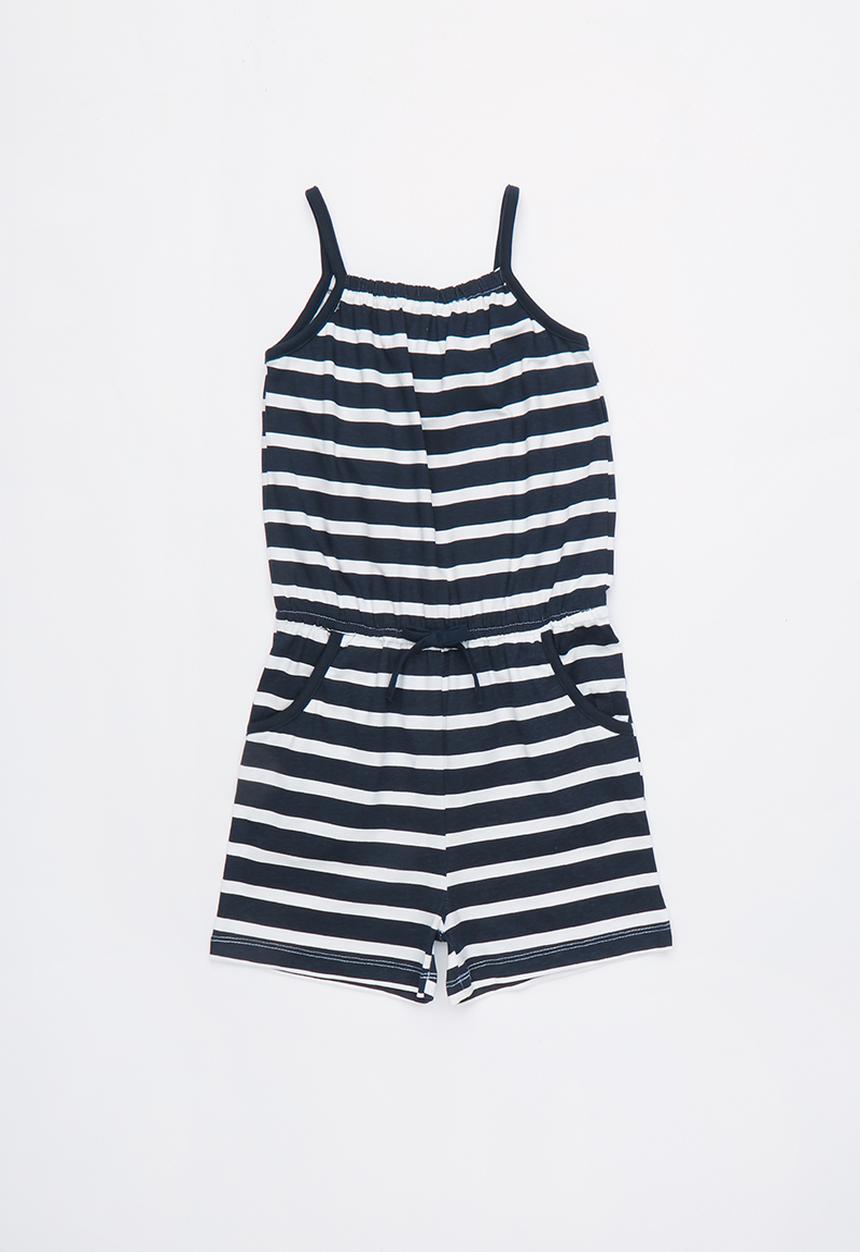 Name It - Girls printed playsuit - navy & white