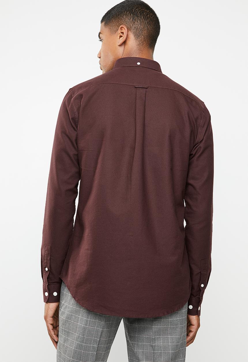 New Look - New oxford slim fit shirt - burgundy