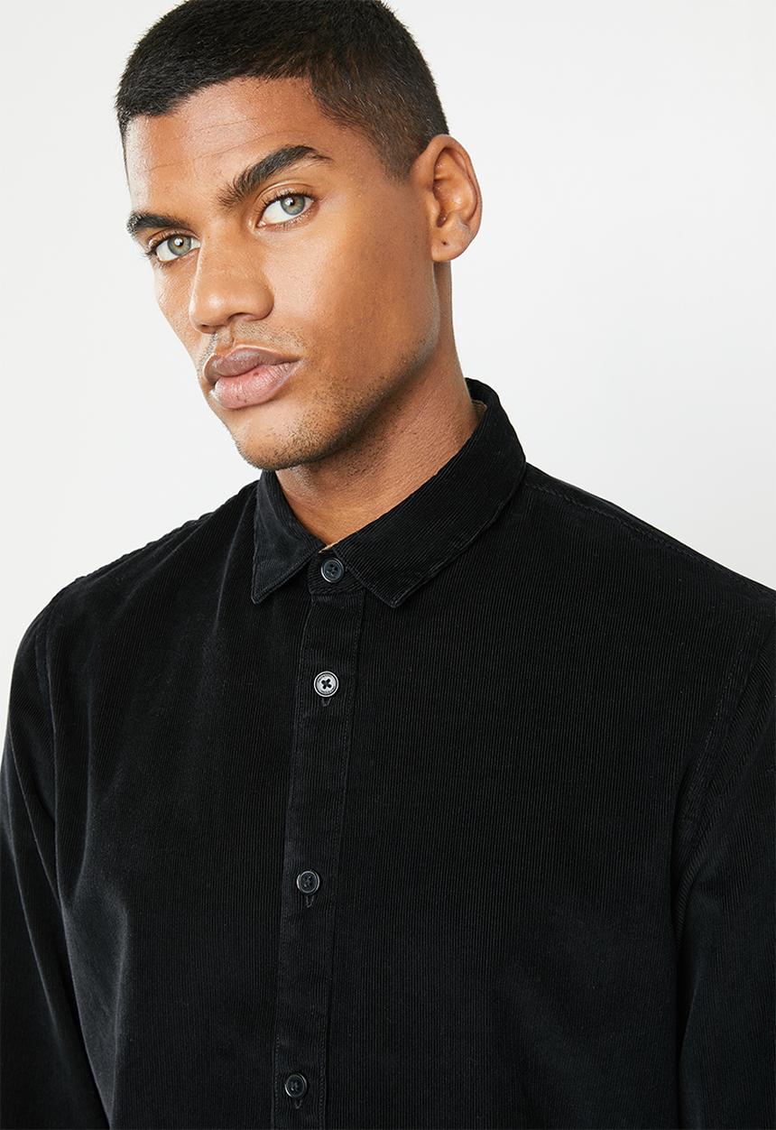 Only & Sons - Marshall corduroy shirt - black 