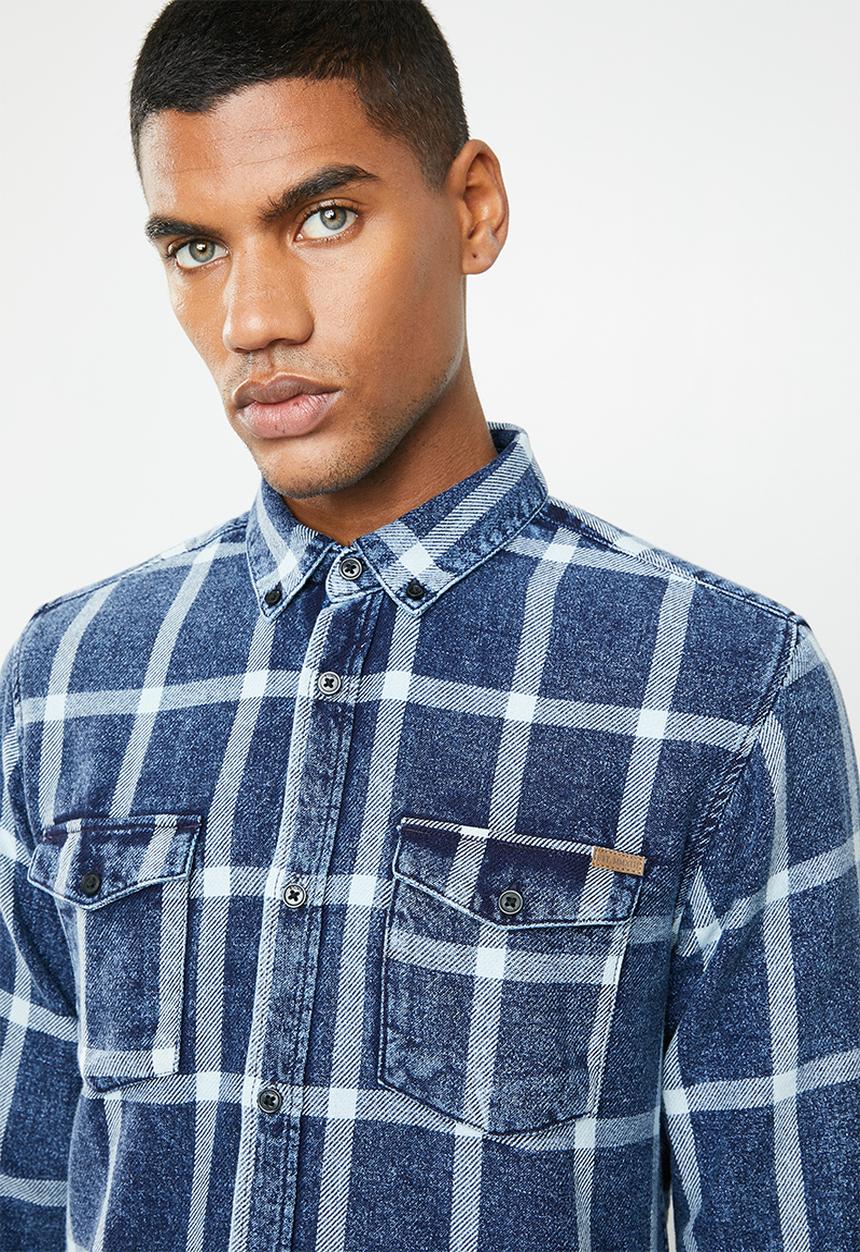 Only & Sons - Otis checked shirt - blue 