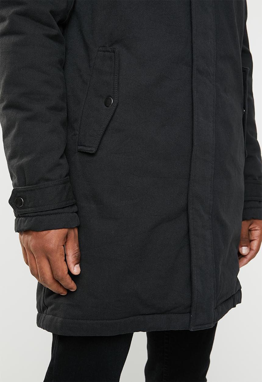 Superbalist - Padded parka jacket - black