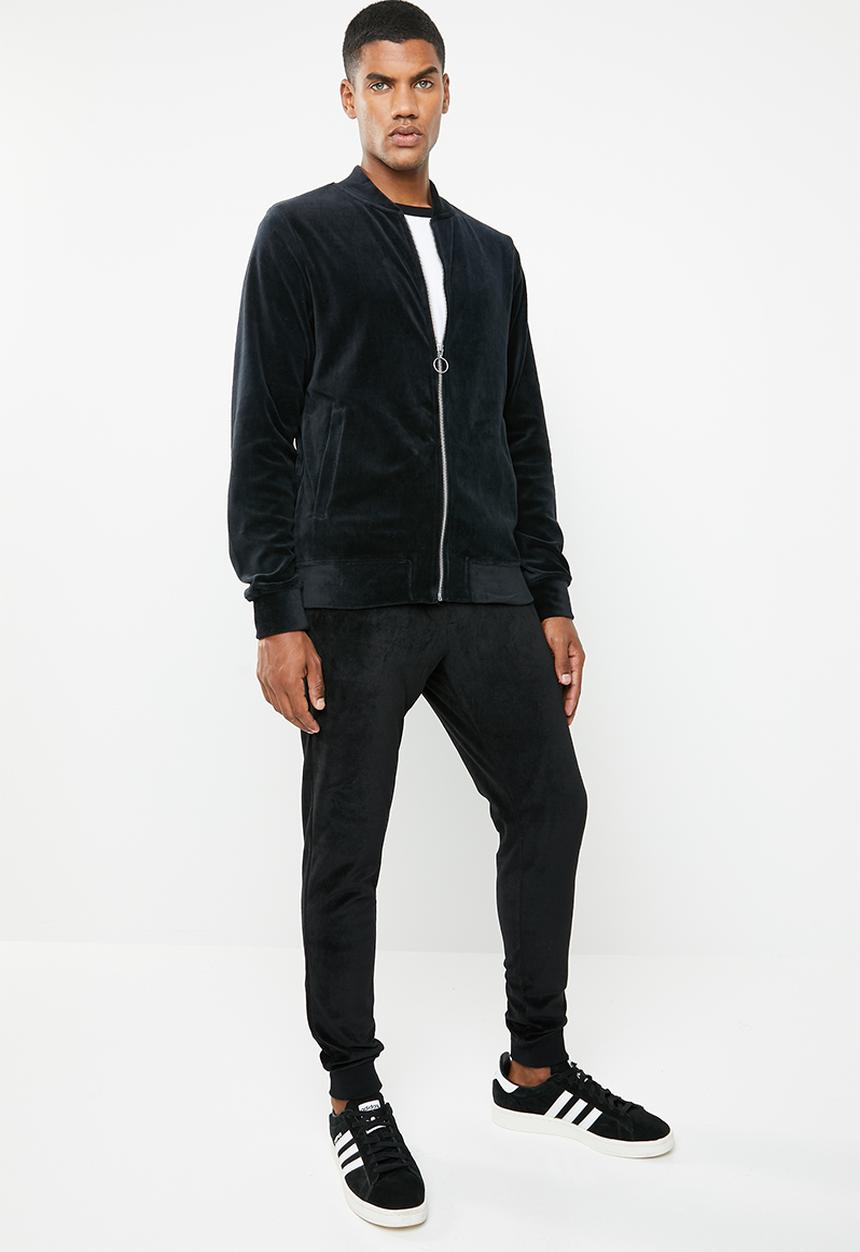 Only & Sons - Travis velvet sweat pant - black