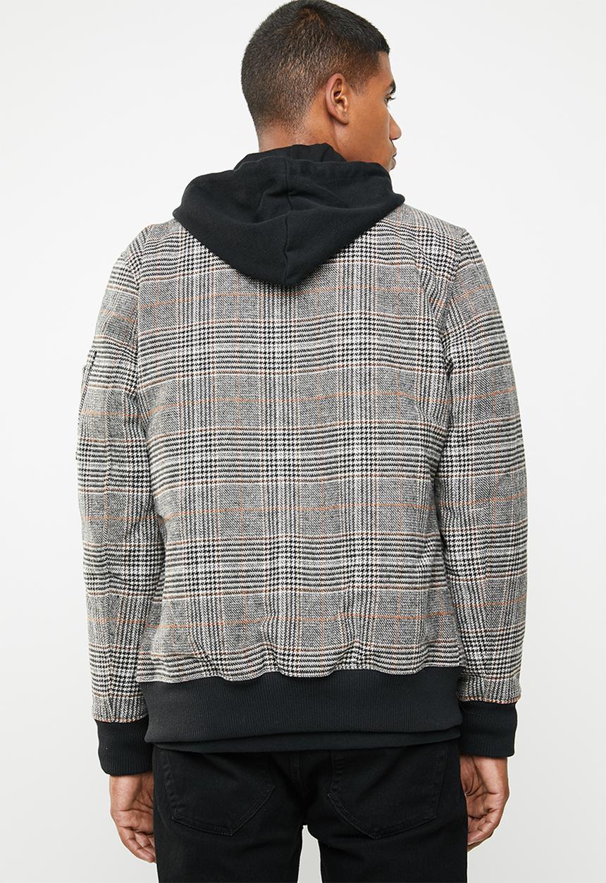 Only & Sons - Wool bomber - brown & black 