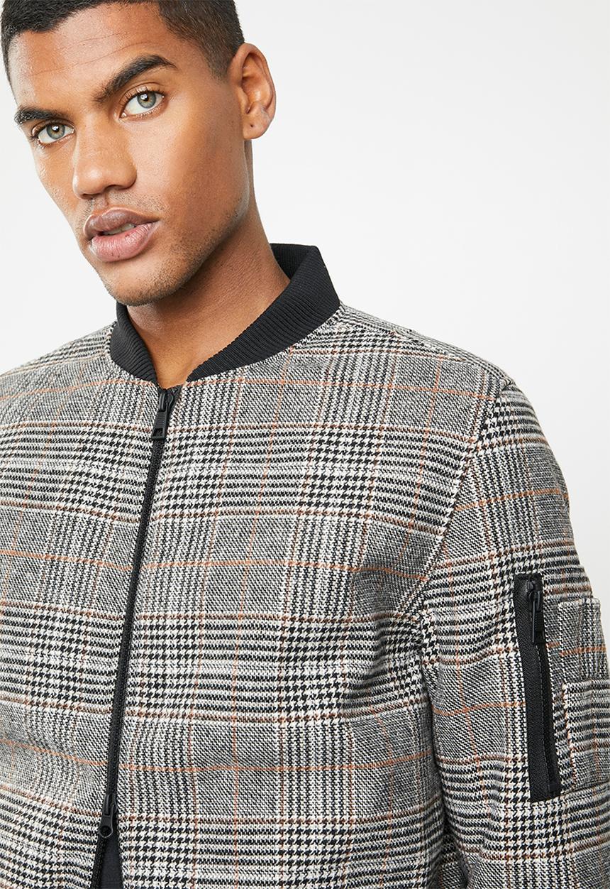 Only & Sons - Wool bomber - brown & black 