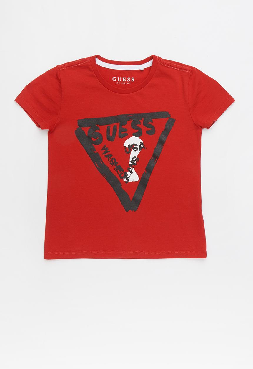 GUESS - Short sleeve guess plastisol tee - red 